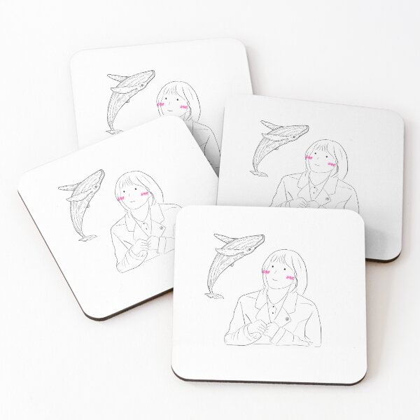 Item preview, Woo Yeong Woo look up to the sky with blush & whale background designed and sold by paintingtour.