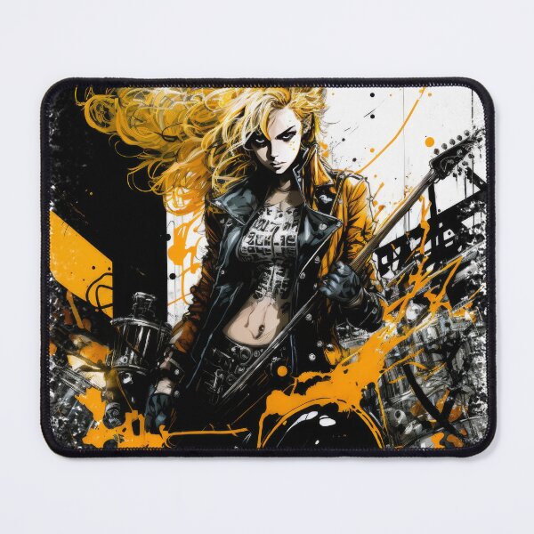 Item preview, ROCKER GIRL LEATHER SUIT SPLASH ELECTRIC GUITAR DESTROYER designed and sold by ogirdorgraphics.