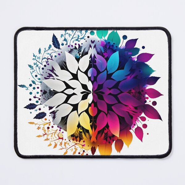 Item preview, Colourful floral mandala split in half, seasons, double effect designed and sold by VeronicArt85.