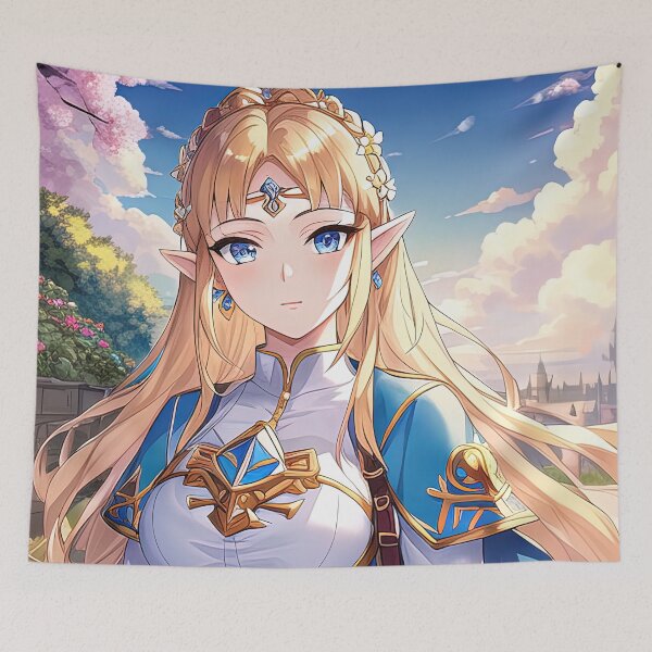 Item preview, Blonde anime elven princess in garden designed and sold by RK - Shop.
