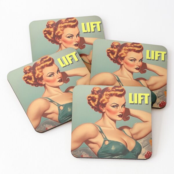 Item preview, Muscle Pin Up Girl Workout Design: LIFT designed and sold by MinimusDesigns.