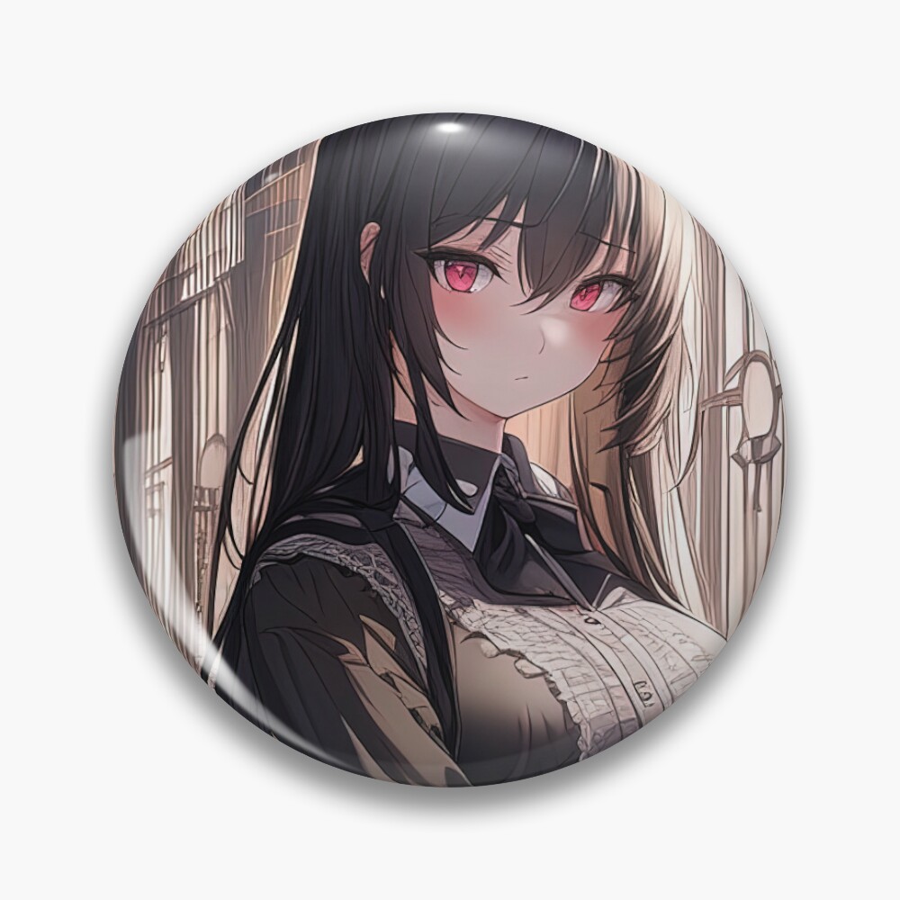 Busty vampire anime girl with red eyes Clock for Sale by Remco Kouw