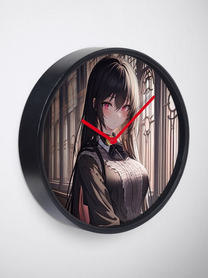 Busty vampire anime girl with red eyes Clock for Sale by Remco Kouw, anime  eyes pfp 