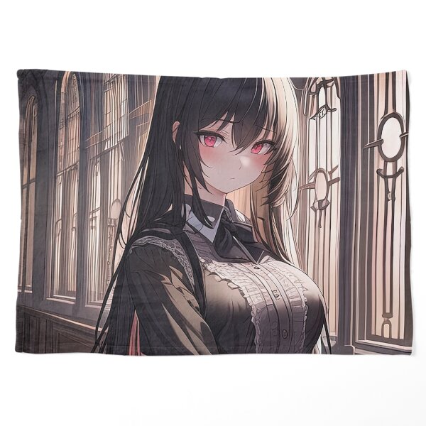 Busty vampire anime girl with red eyes Clock for Sale by Remco Kouw