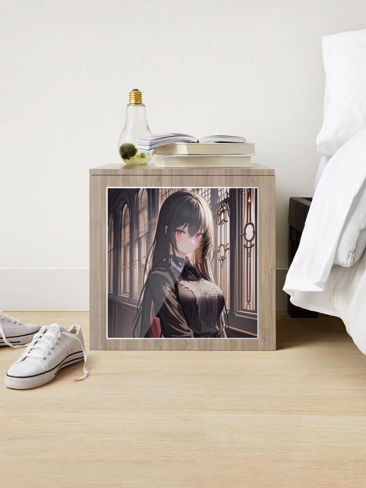 Busty vampire anime girl with red eyes Clock for Sale by Remco Kouw