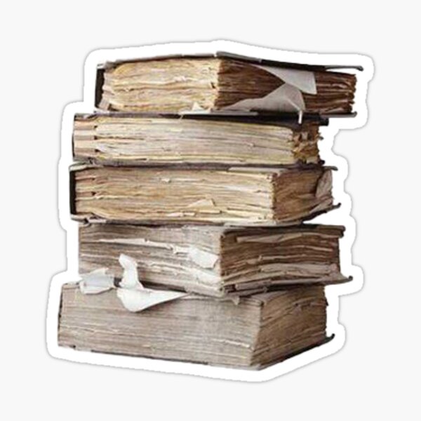 vintage book stack Sticker for Sale by Kaylatpwk