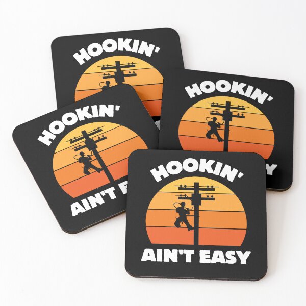 Item preview, Hookin Aint Easy Funny Lineman Electrician Telco Cable Technician designed and sold by elvisg03.