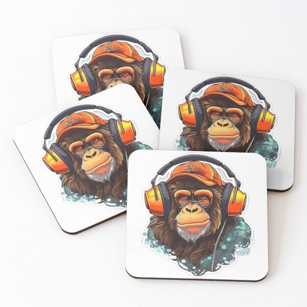 Item preview, Musical Monkey with Headphones designed and sold by ArtOutlaws.