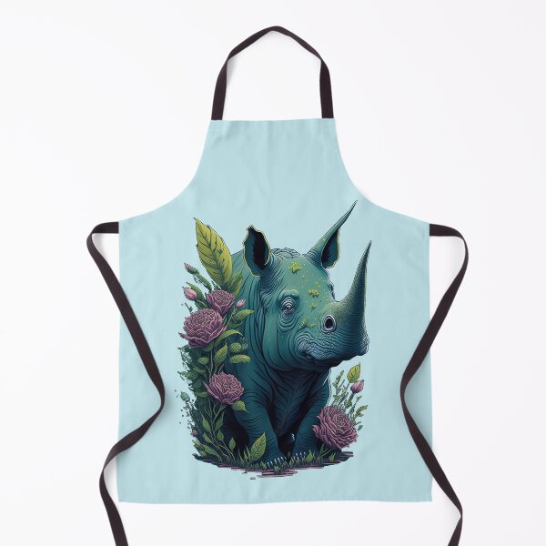 Item preview, Rhino and flowers designed and sold by Saltys-Shop.