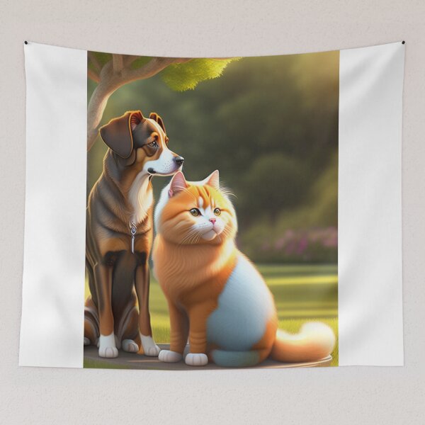 Item preview, Dog and cat sitting the tree  designed and sold by Vasant Ravte.