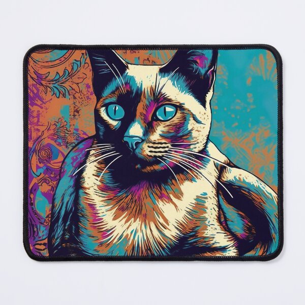 Item preview, Psychedelic Trippy Siamese Cat designed and sold by Matt's Artificial Nature.
