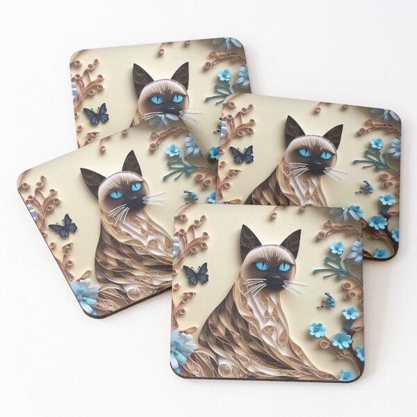 Item preview, Paper Quilled Siamese Cat designed and sold by Matt's Artificial Nature.