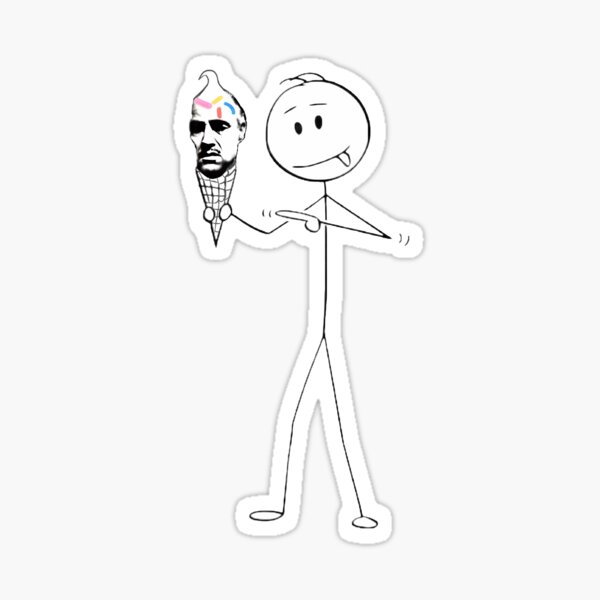 Funny stickman with gun Sticker for Sale by Mr SS