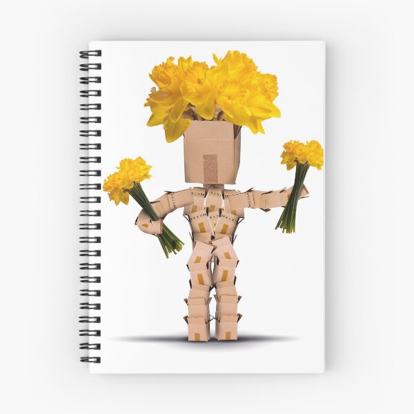 Item preview, Box character holding bunches of daffodils designed and sold by simonbratt.