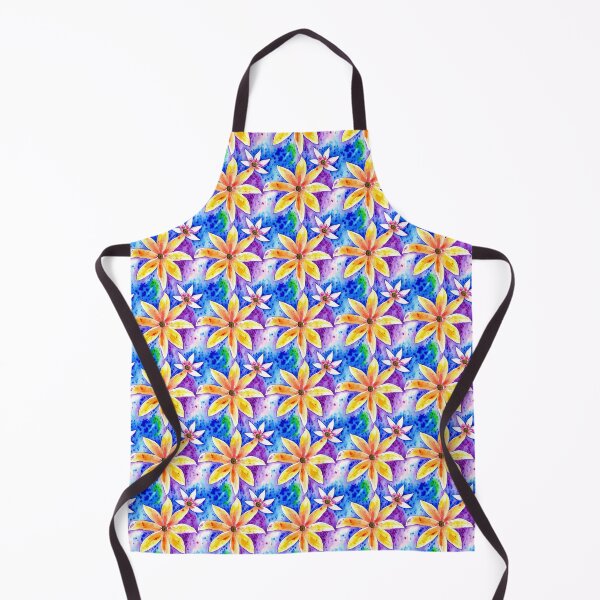 Item preview, Yellow Watercolor Flower Pattern on Blue and Purple Background designed and sold by Aaron2610.