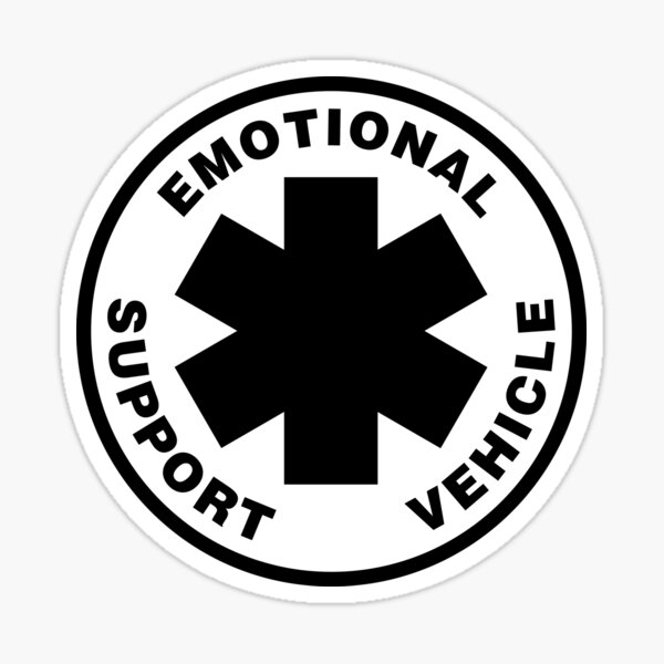 Item preview, Emotional Support Vehicle Sticker OG Black Text designed and sold by BalticRoyalty.