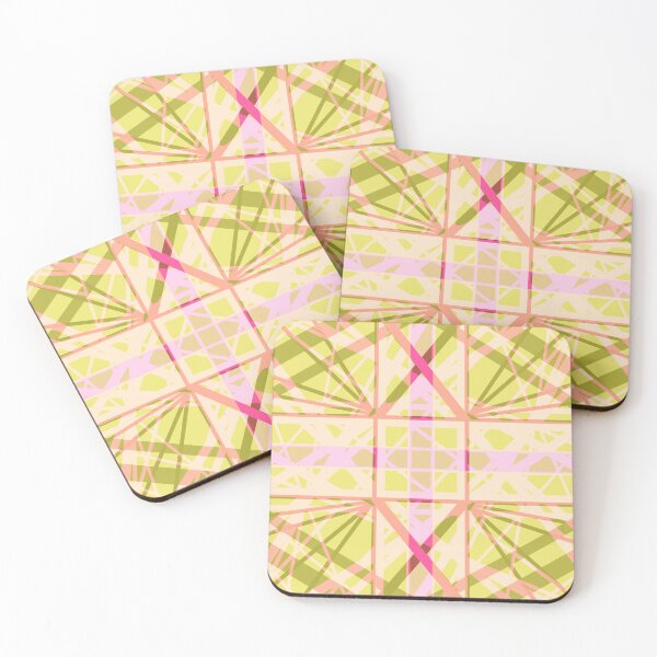 Item preview, Maximalist Green Pink Peach Spring Geometric Lattice Pattern designed and sold by PatternPerfect.