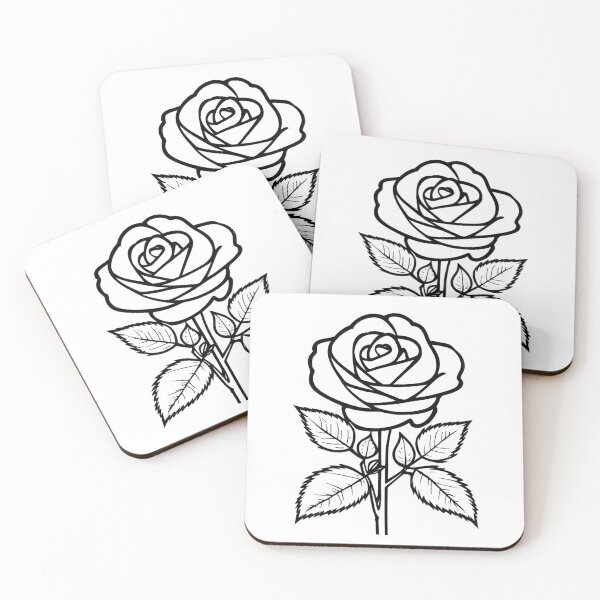 Item preview, Outlined rose designed and sold by nowIAMAI.