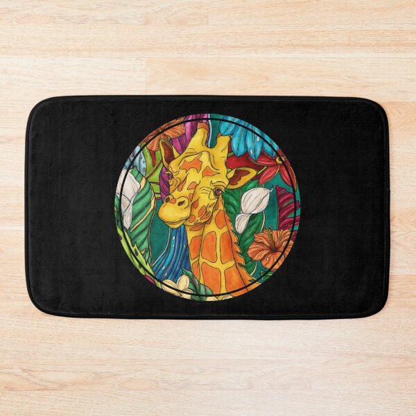 Item preview, Giraffe head with bold colors, graphic tropical jungle animal designed and sold by NadiaChevrel.