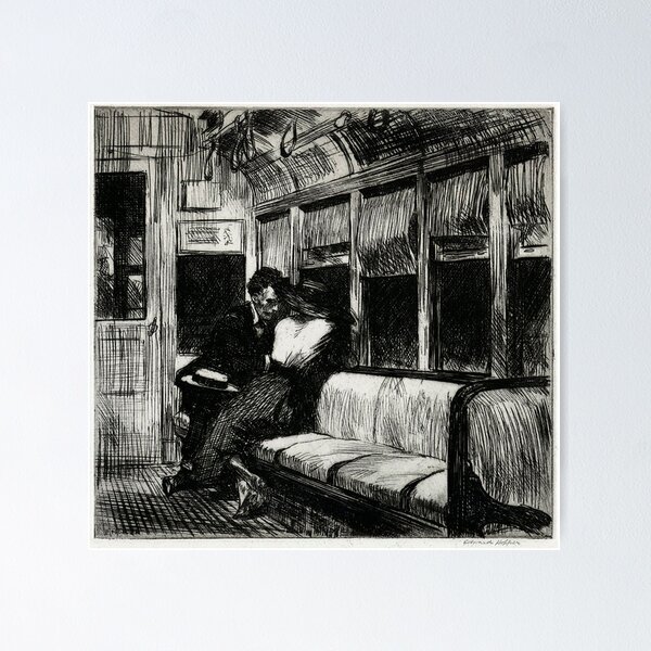 Item preview, Edward Hopper Night, the "L" Train designed and sold by TeeARTHY.