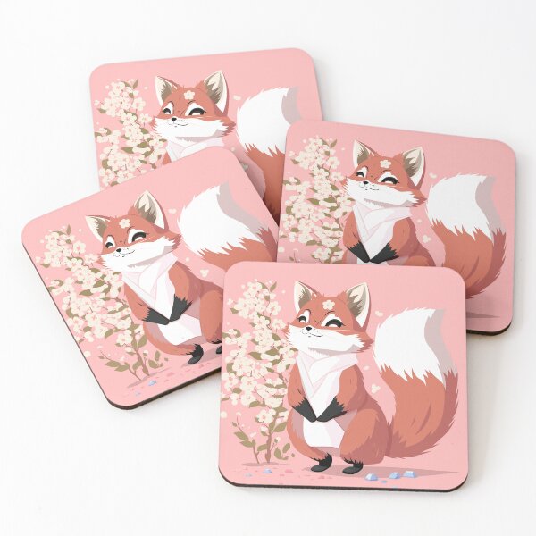Item preview, Spring Blossom Red Fox Enjoy the Sunshine in Pink designed and sold by Moyanana.