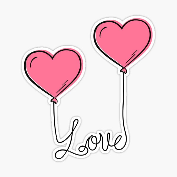 Cute Pink Balloon Sticker - Sticker Mania