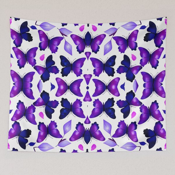 Item preview, Purple Butterflies and Flowers Pattern designed and sold by mamahellfire31.