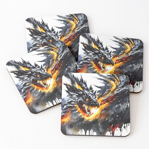 Item preview, Grey Fire breathing Dragon designed and sold by DmBWatercolours.
