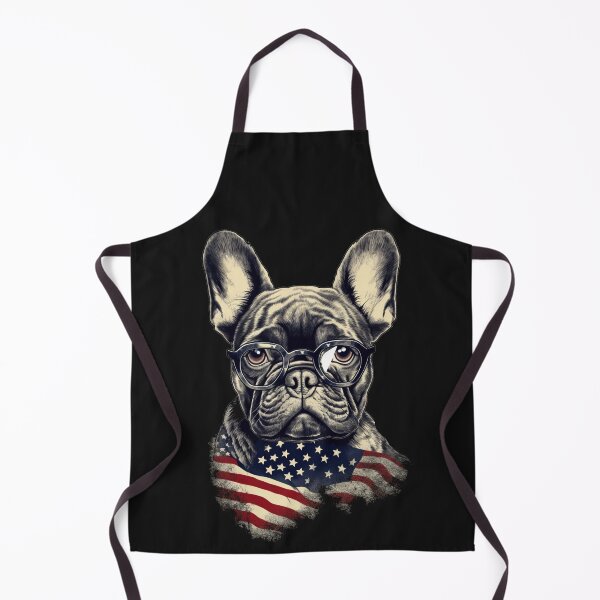 Artikelvorschau, Vintage französische Bulldogge der amerikanischen Flagge, feiern Sie den 4. Juli mit einem Retro-Look entworfen und verkauft von CRAZY&ART.
