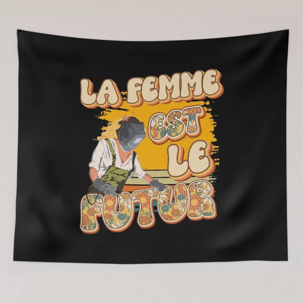 Item preview, La femme est le futur Welder woman quote  designed and sold by HomeCoquette.