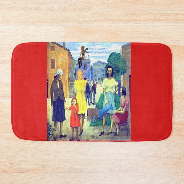 Item preview, Naïve Art (Primitivism): Figures in a village by Gregoire Michorize _ (Altered) designed and sold by mturns57.