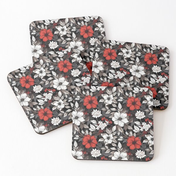 Item preview, White flower red flower designed and sold by ArtByDominique.