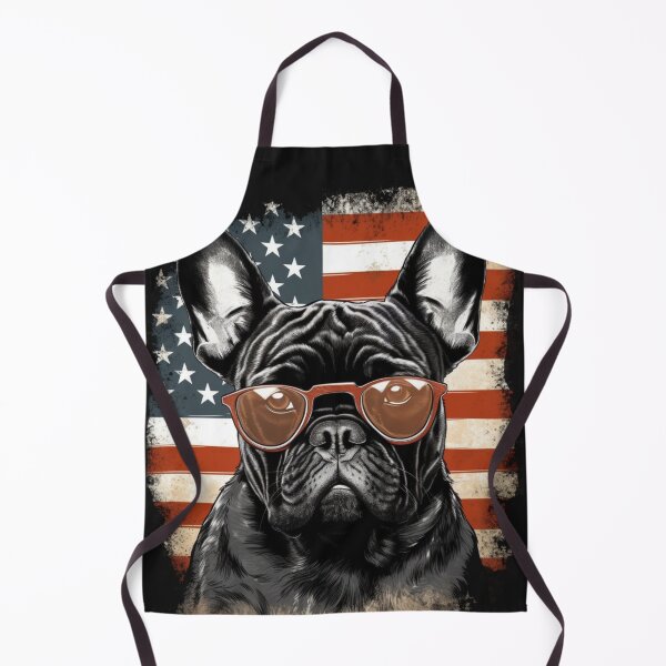 Artikelvorschau, Vintage französische Bulldogge der amerikanischen Flagge, feiern Sie den 4. Juli mit einem Retro-Look entworfen und verkauft von CRAZY&ART.