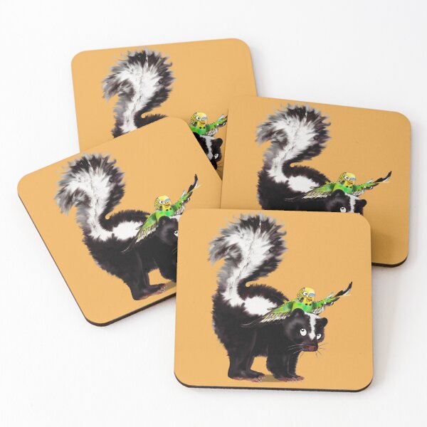 Item preview, Onward to adventure! | Cartoon Budgie and Cartoon Skunk  designed and sold by Snootrac.