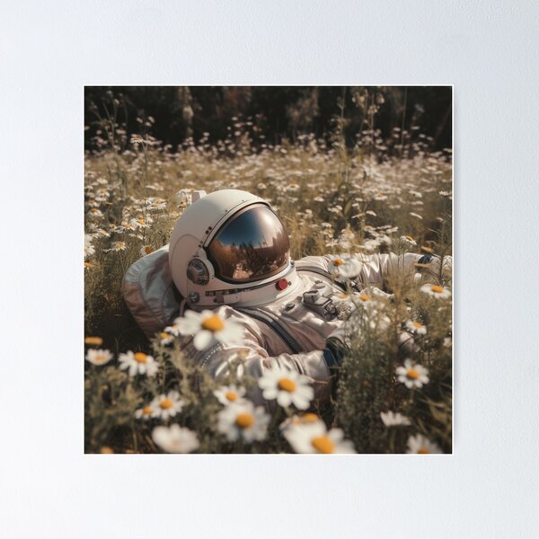 Item preview, Astronaut lying in a field - AI Generated Art  designed and sold by VAWNCREATESAI.