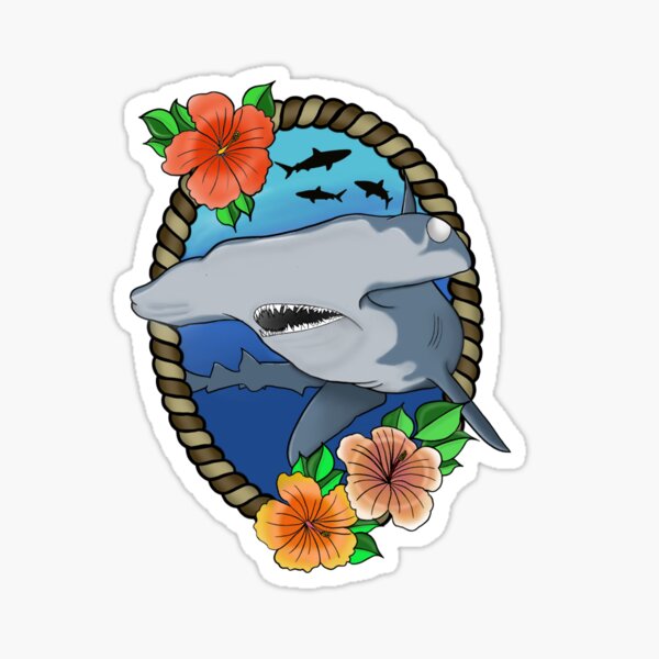 Traditional Shark Tattoo Stickers for Sale | Redbubble