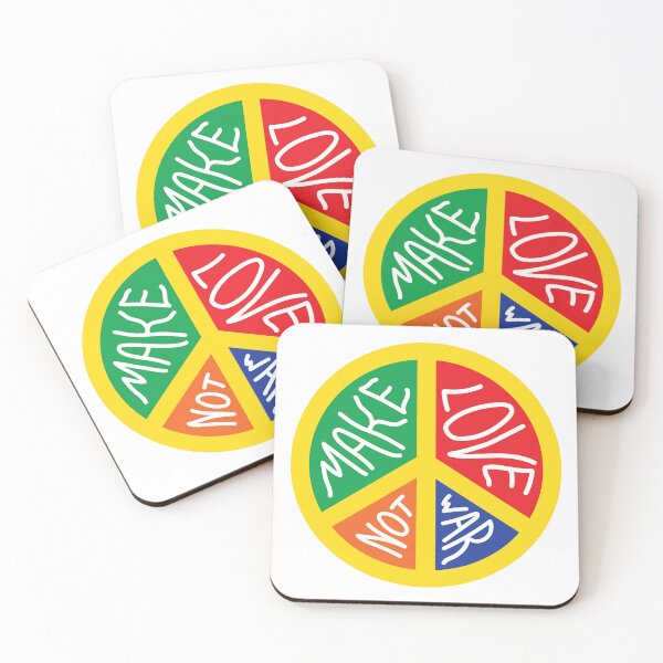 Item preview, Make Love Not War Color Block Peace Sign designed and sold by funkyfoxdesign.