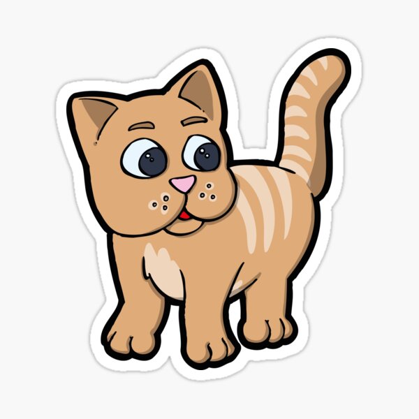 Chat tigré marron Sticker