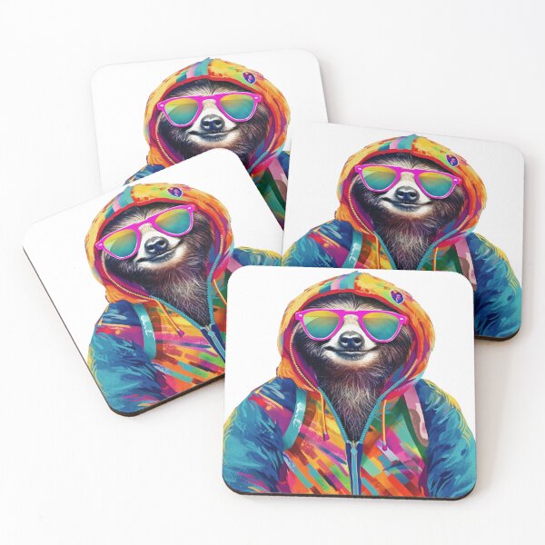 Item preview, Illustration of a funky sloth in a colorful outfit designed and sold by anthonygdg.