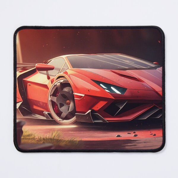 Item preview, Fast Red Supercar With A Bright Sunshine designed and sold by ByDigitalDream.