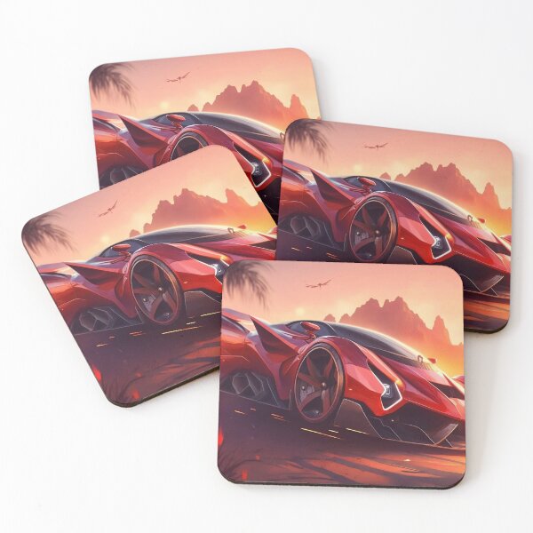 Item preview, Rapid Red Supercar With A Bright Sunshine  designed and sold by ByDigitalDream.