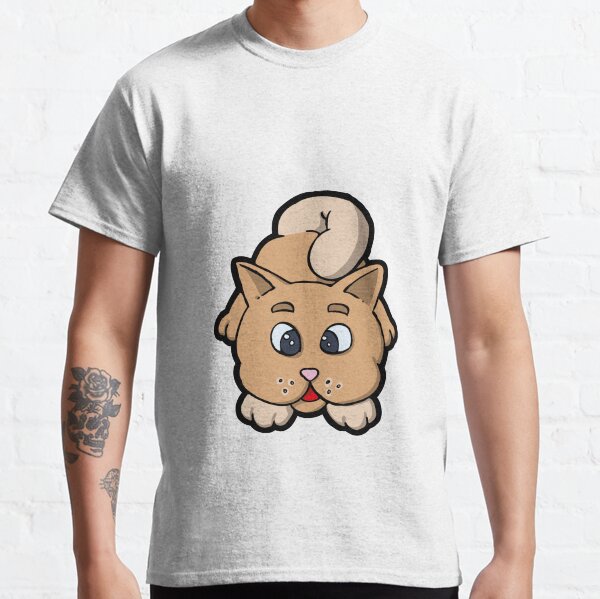 Tête de chat marron T-shirt classique