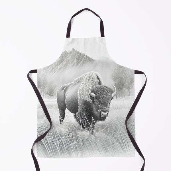 Item preview, Black and white Bison pencil drawing designed and sold by Pencil-Art.