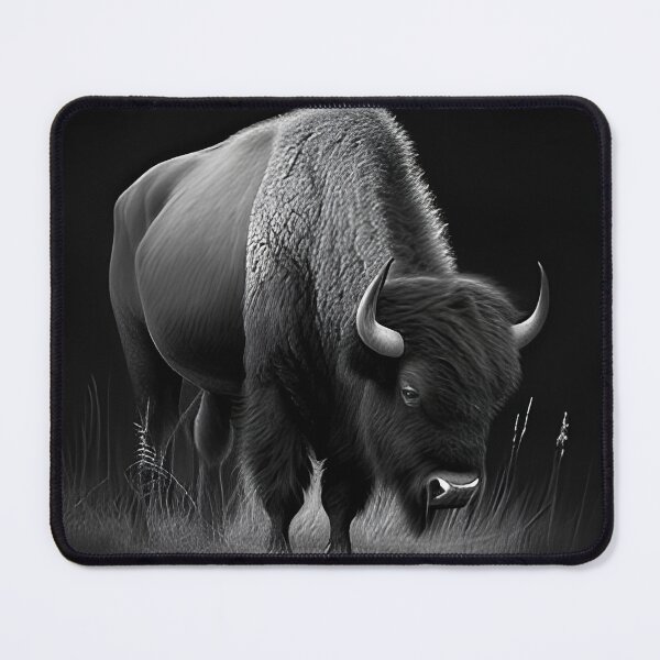Item preview, Black and white Bison pencil drawing designed and sold by Pencil-Art.