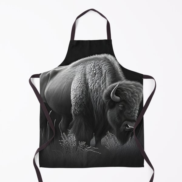 Item preview, Black and white Bison pencil drawing designed and sold by Pencil-Art.