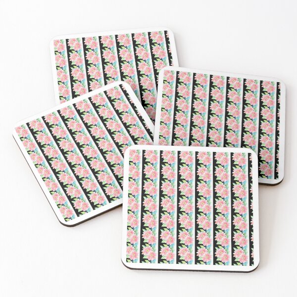 Item preview, Soft Watercolor Flower Pattern on Black and White Striped Background designed and sold by Aaron2610.
