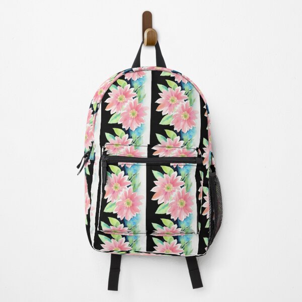 Item preview, Soft Watercolor Flower Pattern on Black and White Striped Background designed and sold by Aaron2610.