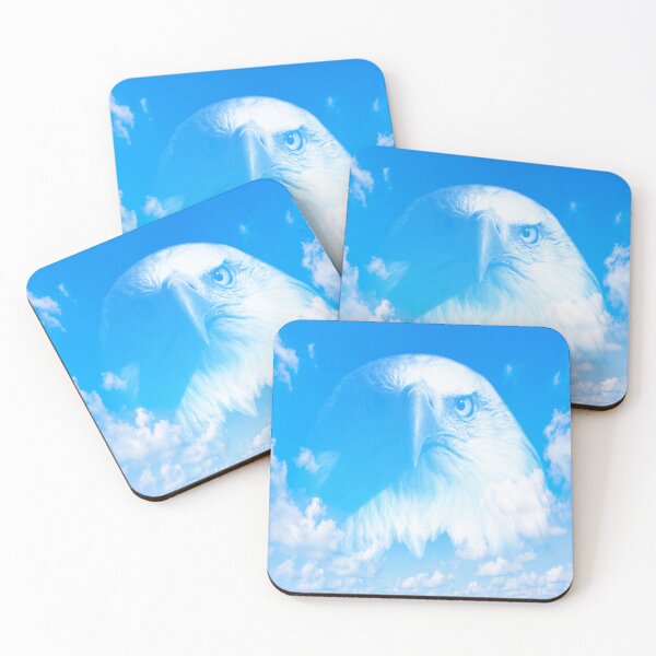 Item preview, Bald eagle face in the sky illustration designed and sold by Donutlovers.