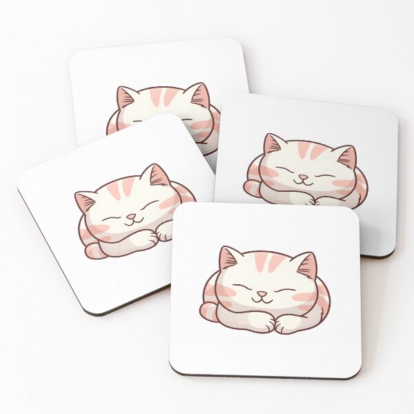 Item preview, cute kawaii cat sleeping designed and sold by BenjaminsPlace.