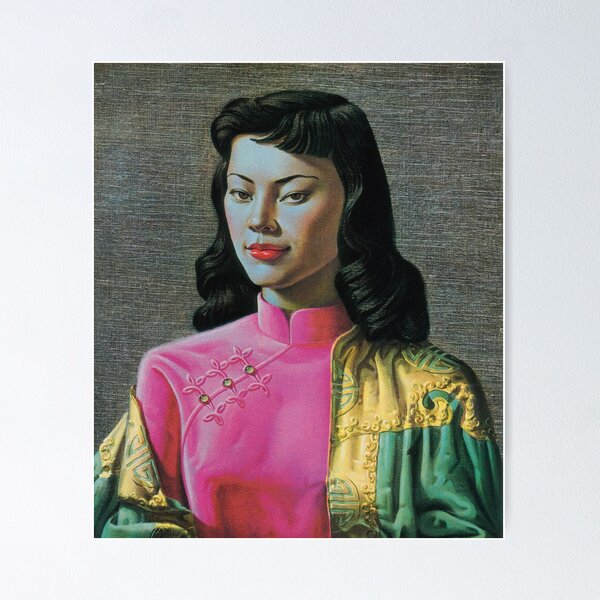 Item preview, Miss Wong - Vladimir Tretchikoff Vintage Asian Oil Painting - Oriental Female Portrait designed and sold by HoneymoonHotel.